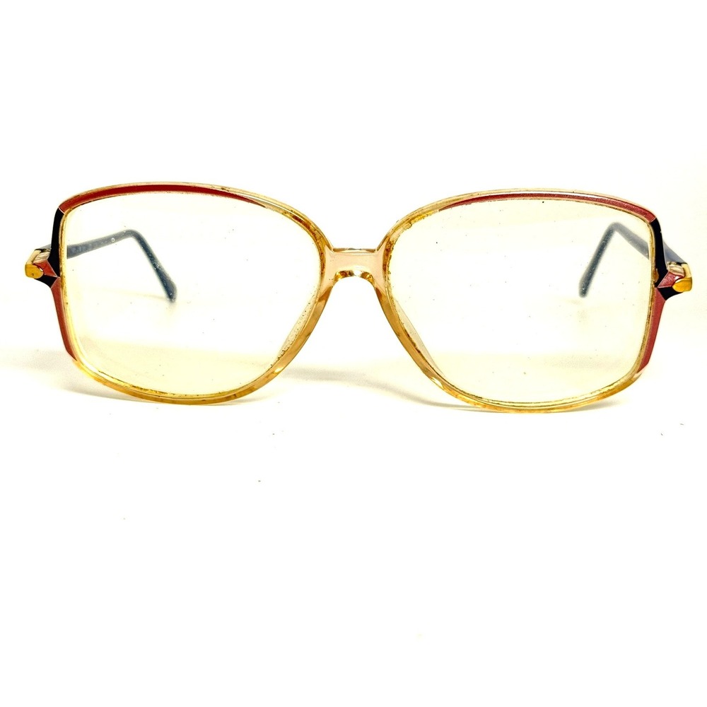 Vintage Silhouette‎ SPX M 1767 Eyeglasses Blue Amber Oversized Square Austria
